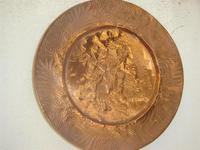 Plato de cobre antiguo caballista