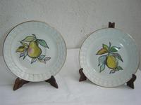 2 platos de porcelana frutas