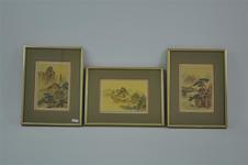 3 cuadros pinturas orientales