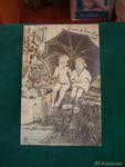Postal niños con paragua 1909