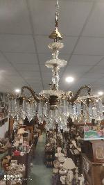 lampara de bronce y cristales