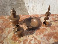 4 cacharros de cobre rustico