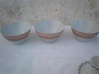 3 tazones porcelanas firmadas