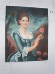 Pintura mujer con una rosa