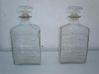 2 botellas de licor de cristal tallado